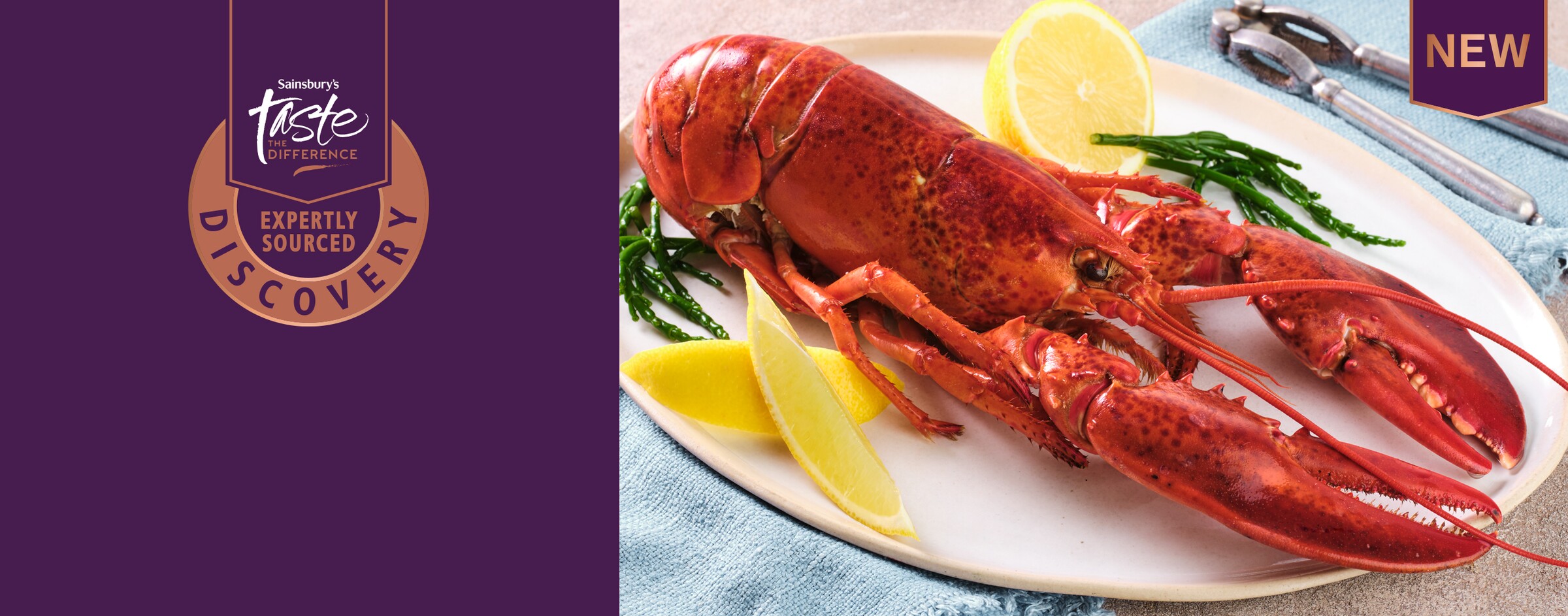 Sainsbury’s Taste the Difference Discovery whole lobster, on pack