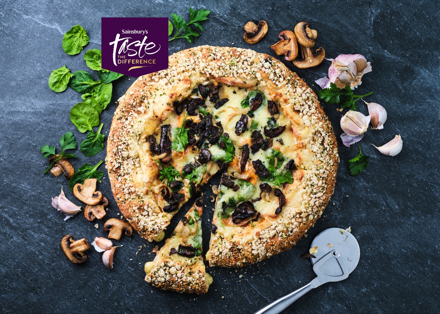 Sainsbury’s Taste the Difference Gran Crosta garlic and mushroom pizza